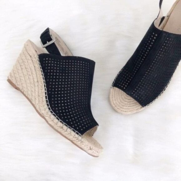 CASLON Sutton Slingback Wedge Black Sandal - Picture 2 of 8